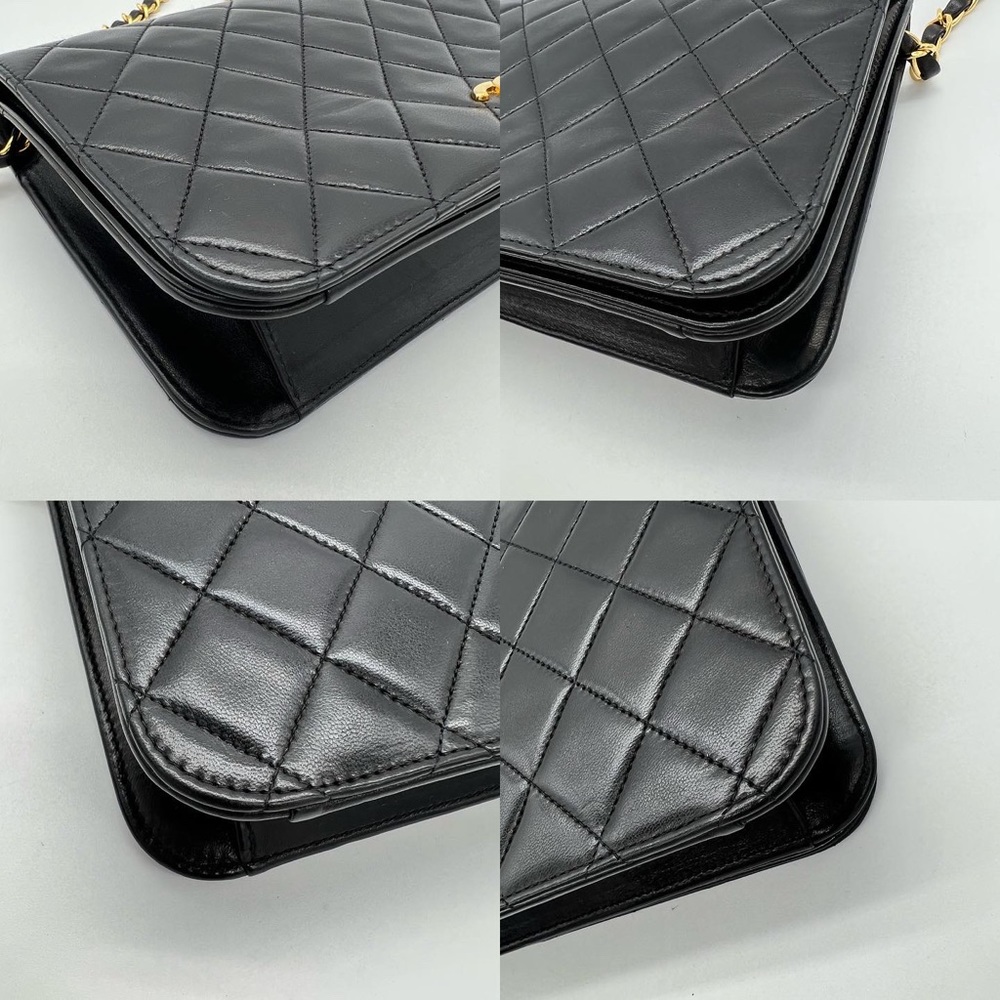 ❌SOLD❌ Authentic Chanel Vintage black Lambskin full flap chain shoulder bag (A) - Picture 11 of 16